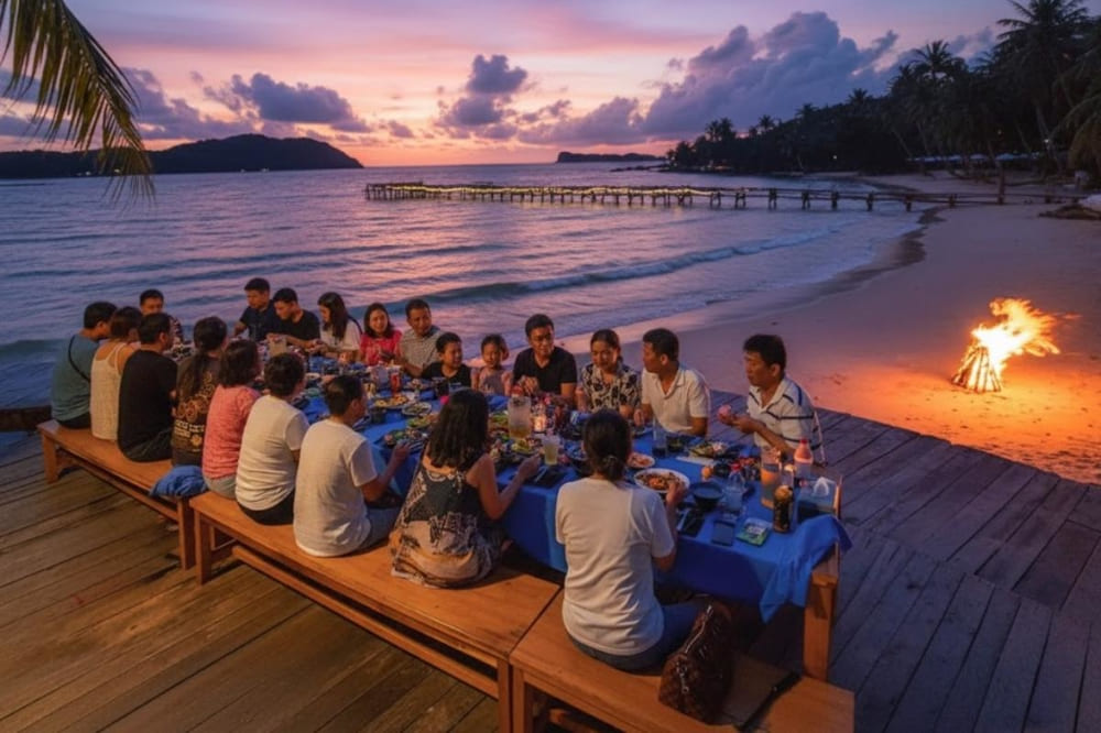 Tổ chức tiệc nướng BBQ bãi biển